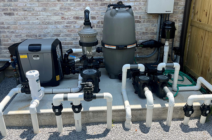 Pool pump equipment installation and filtration system by Paramaz Pools in Houston