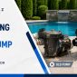 Old worn pool pump compared with a new residential pool pump replacement